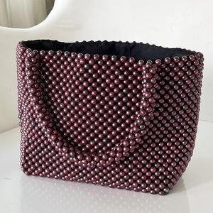 Aqua from Bloomingdale’s Purple Allover Beaded Tote Bag